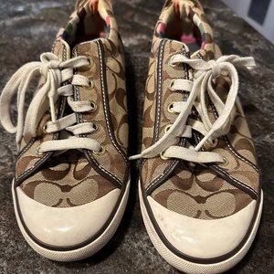 COACH | BARRETT Q195 Designer Canvas & Leather Tie-Up Sneakers